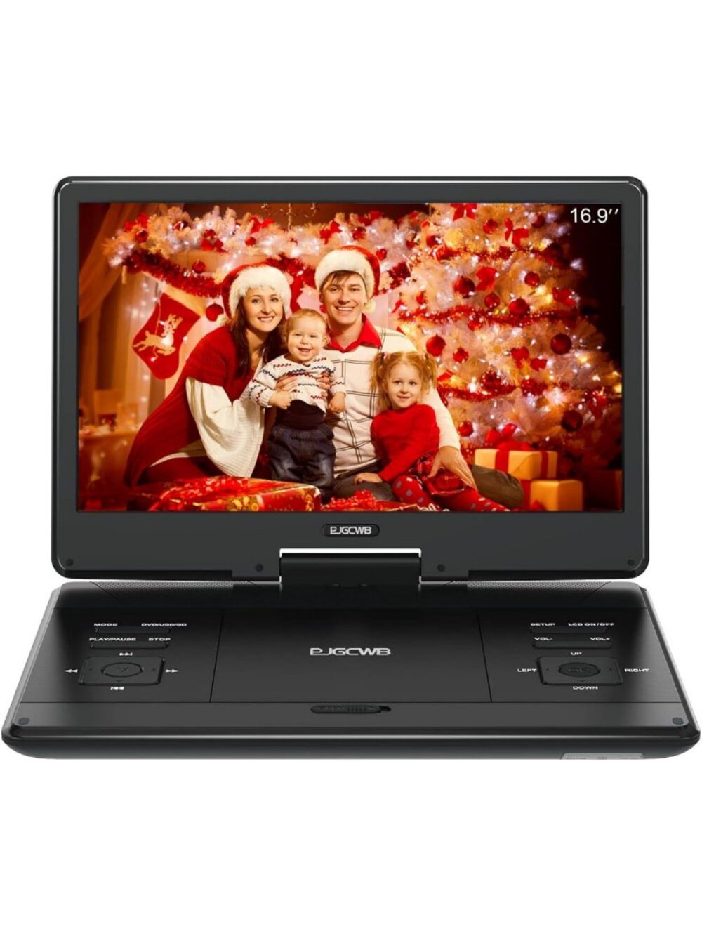 14.1" Portable DVD Player - HD Screen, High Volume, Rechargeable Battery, USB/SD